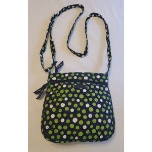 NWOT Vera Bradley Lucky Dot Purse Crossbody Navy Green Polka Dot